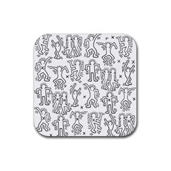 Doodle Pattern Rubber Coaster (Square) 