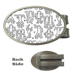 Doodle Pattern Money Clips (Oval) 