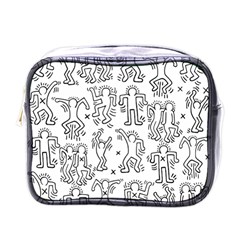 Doodle Pattern Mini Toiletries Bag (one Side) by Valentinaart