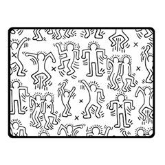 Doodle Pattern Fleece Blanket (small) by Valentinaart