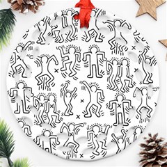 Doodle Pattern Round Filigree Ornament (Two Sides)