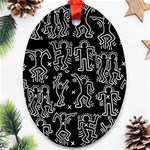 Doodle Pattern Ornament (Oval) Front