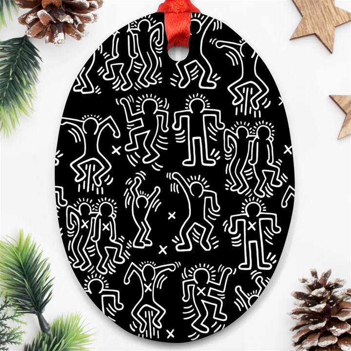 Doodle Pattern Ornament (Oval)