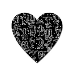 Doodle Pattern Heart Magnet by Valentinaart