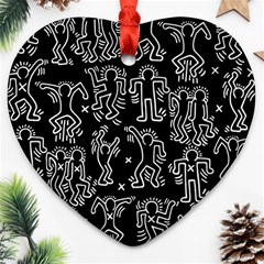 Doodle Pattern Heart Ornament (two Sides) by Valentinaart