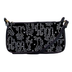 Doodle Pattern Shoulder Clutch Bag by Valentinaart