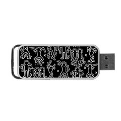 Doodle Pattern Portable Usb Flash (two Sides) by Valentinaart