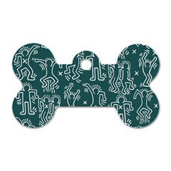 Doodle Pattern Dog Tag Bone (one Side)