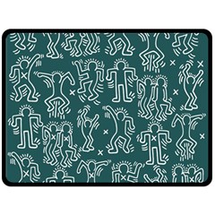 Doodle Pattern Fleece Blanket (large) 