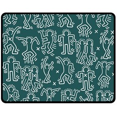 Doodle Pattern Fleece Blanket (medium) 