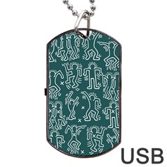 Doodle Pattern Dog Tag Usb Flash (two Sides)