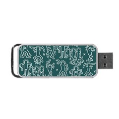 Doodle Pattern Portable Usb Flash (one Side) by Valentinaart