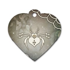 Wonderful Decorative Spider With Hearts Dog Tag Heart (one Side) by FantasyWorld7