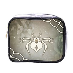 Wonderful Decorative Spider With Hearts Mini Toiletries Bag (one Side) by FantasyWorld7