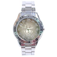 Wonderful Decorative Spider With Hearts Stainless Steel Analogue Watch by FantasyWorld7