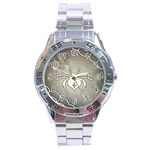 Wonderful Decorative Spider With Hearts Stainless Steel Analogue Watch Front