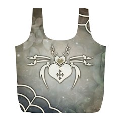 Wonderful Decorative Spider With Hearts Full Print Recycle Bag (l) by FantasyWorld7