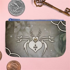 Wonderful Decorative Spider With Hearts Large Coin Purse by FantasyWorld7