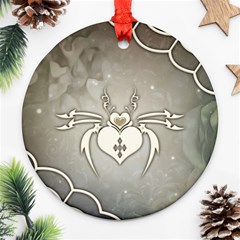 Wonderful Decorative Spider With Hearts Ornament (round) by FantasyWorld7