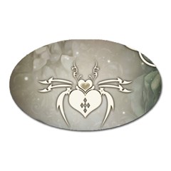 Wonderful Decorative Spider With Hearts Oval Magnet by FantasyWorld7