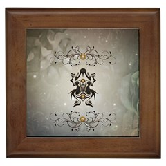 Wonderful Elegant Frog With Flowers Framed Tiles by FantasyWorld7