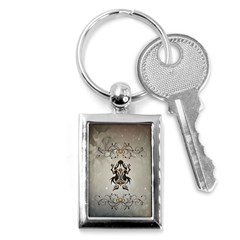 Wonderful Elegant Frog With Flowers Key Chain (rectangle) by FantasyWorld7