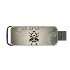 Wonderful Elegant Frog With Flowers Portable Usb Flash (one Side) by FantasyWorld7