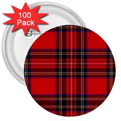 Royal Stewart Tartan 3  Buttons (100 Pack)  by impacteesstreetwearfour