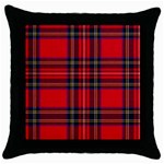 Royal Stewart Tartan Throw Pillow Case (Black) Front