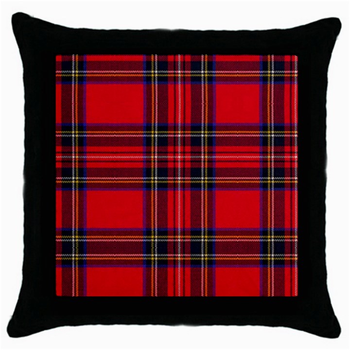 Royal Stewart Tartan Throw Pillow Case (Black)