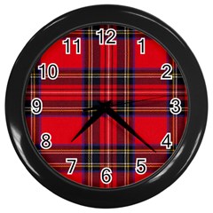 Royal Stewart Tartan Wall Clock (black)