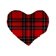 Royal Stewart Tartan Standard 16  Premium Flano Heart Shape Cushions by impacteesstreetwearfour