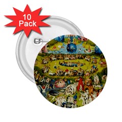 Hieronymus Bosch The Garden Of Earthly Delights 2 25  Buttons (10 Pack)  by impacteesstreetwearthree