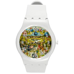 Hieronymus Bosch The Garden Of Earthly Delights Round Plastic Sport Watch (m) by impacteesstreetwearthree