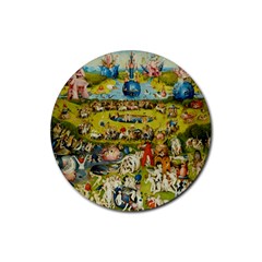 Hieronymus Bosch The Garden Of Earthly Delights Rubber Round Coaster (4 Pack) 