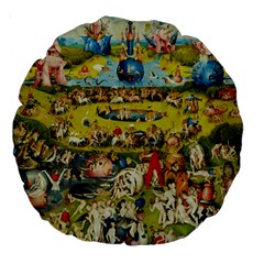 Hieronymus Bosch The Garden Of Earthly Delights Large 18  Premium Round Cushions