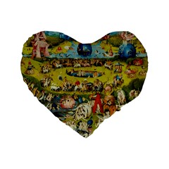 Hieronymus Bosch The Garden Of Earthly Delights Standard 16  Premium Heart Shape Cushions