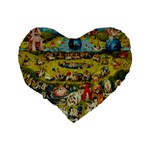 Hieronymus Bosch The Garden Of Earthly Delights Standard 16  Premium Heart Shape Cushions Back