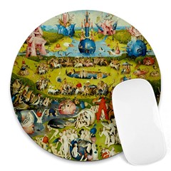 Hieronymus Bosch The Garden Of Earthly Delights Round Mousepads by impacteesstreetwearthree