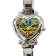 Hieronymus Bosch The Garden Of Earthly Delights (closeup) Heart Italian Charm Watch by impacteesstreetwearthree