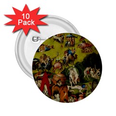 Hieronymus Bosch The Garden Of Earthly Delights (closeup) Hieronymus Bosch The Garden Of Earthly Delights (closeup) 3 2 25  Buttons (10 Pack)  by impacteesstreetwearthree