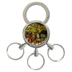 Hieronymus Bosch The Garden Of Earthly Delights (closeup) Hieronymus Bosch The Garden Of Earthly Delights (closeup) 3 3-ring Key Chain by impacteesstreetwearthree