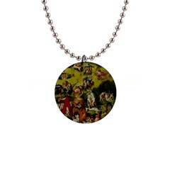 Hieronymus Bosch The Garden Of Earthly Delights (closeup) Hieronymus Bosch The Garden Of Earthly Delights (closeup) 3 1  Button Necklace by impacteesstreetwearthree