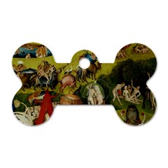 Heronimus Bosch Ship Of Fools Hieronymus Bosch The Garden Of Earthly Delights (closeup) 3 Dog Tag Bone (two Sides) by impacteesstreetwearthree