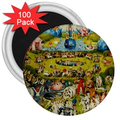 Hieronymus Bosch The Garden Of Earthly Delights 3  Magnets (100 Pack)