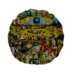 Hieronymus Bosch The Garden Of Earthly Delights Standard 15  Premium Round Cushions