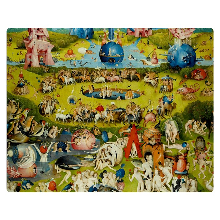 Hieronymus Bosch The Garden Of Earthly Delights Double Sided Flano Blanket (Medium) 