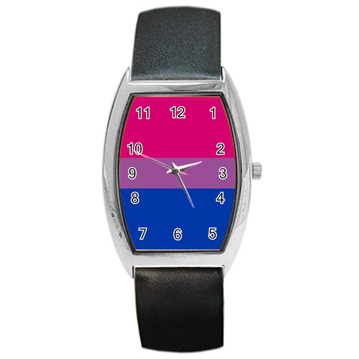 Bisexual Pride Flag Bi LGBTQ Flag Barrel Style Metal Watch