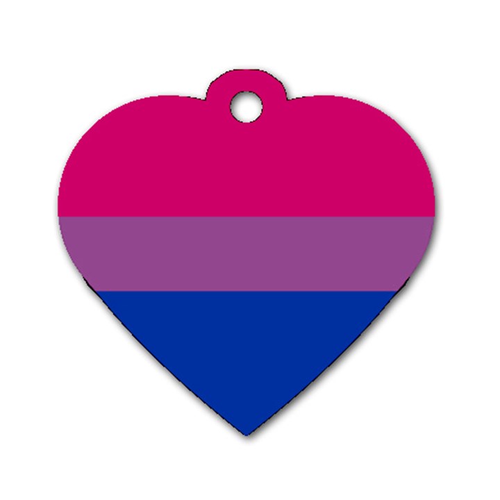 Bisexual Pride Flag Bi LGBTQ Flag Dog Tag Heart (One Side)