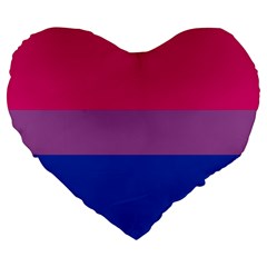 Bisexual Pride Flag Bi Lgbtq Flag Large 19  Premium Heart Shape Cushions by lgbtnation